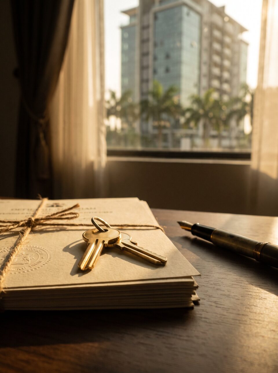 Legal documents and house keys representing Governor's Consent in Nigerian real estate